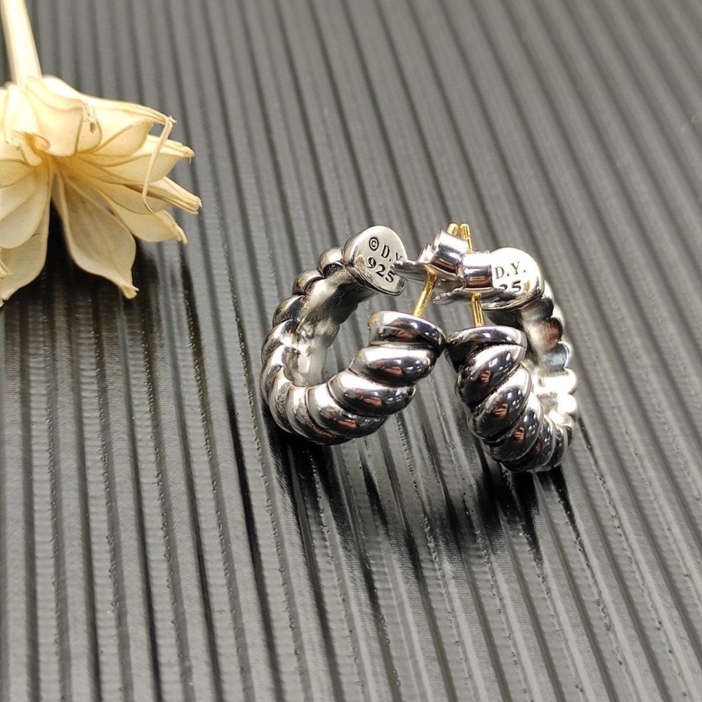 David Yurman Polished Twisted Hoop Earrings